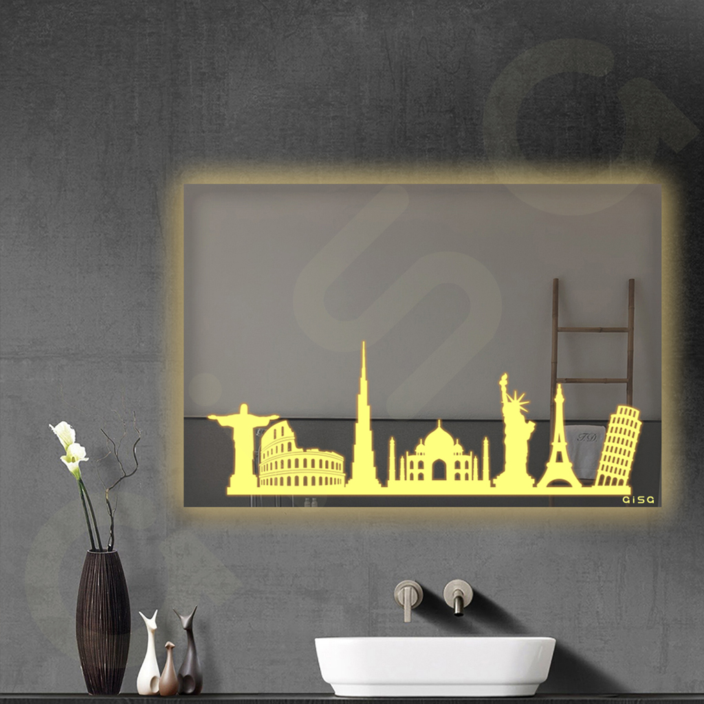 آینه بک لایت (آینه ال ای دی) آیسا مدل 414