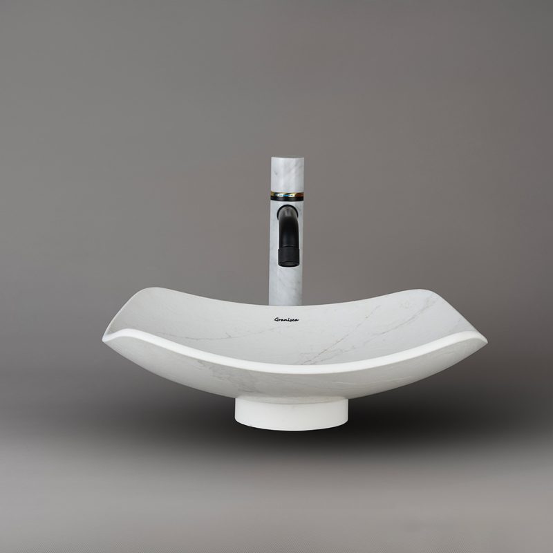 کاسه روشویی مارمونایت گرانیسی calacatta-S01