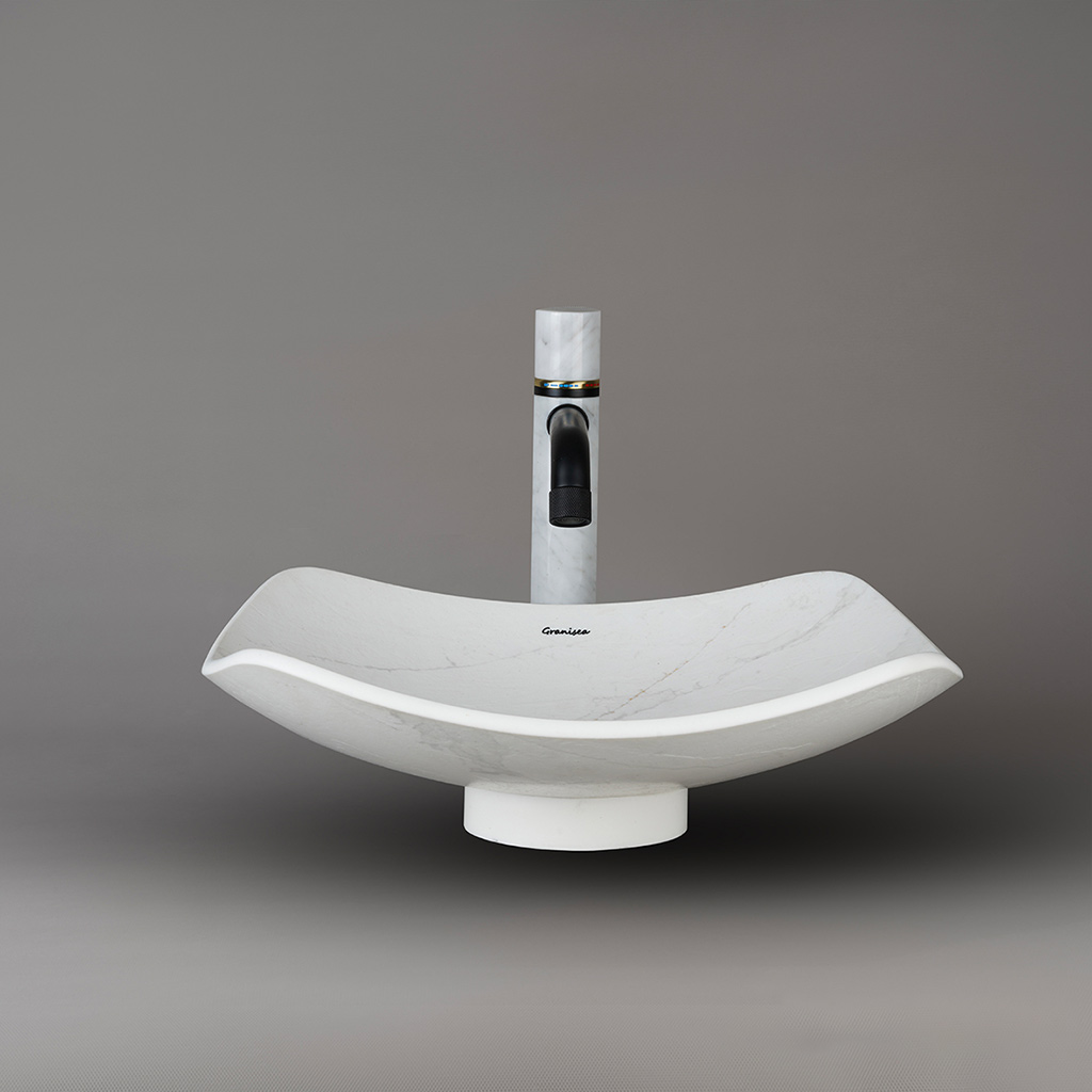 کاسه روشویی مارمونایت گرانیسی calacatta-S01