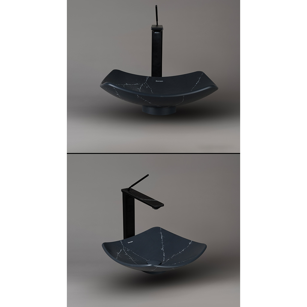 کاسه روشویی مارمونایت گرانیسی charcoal-S03