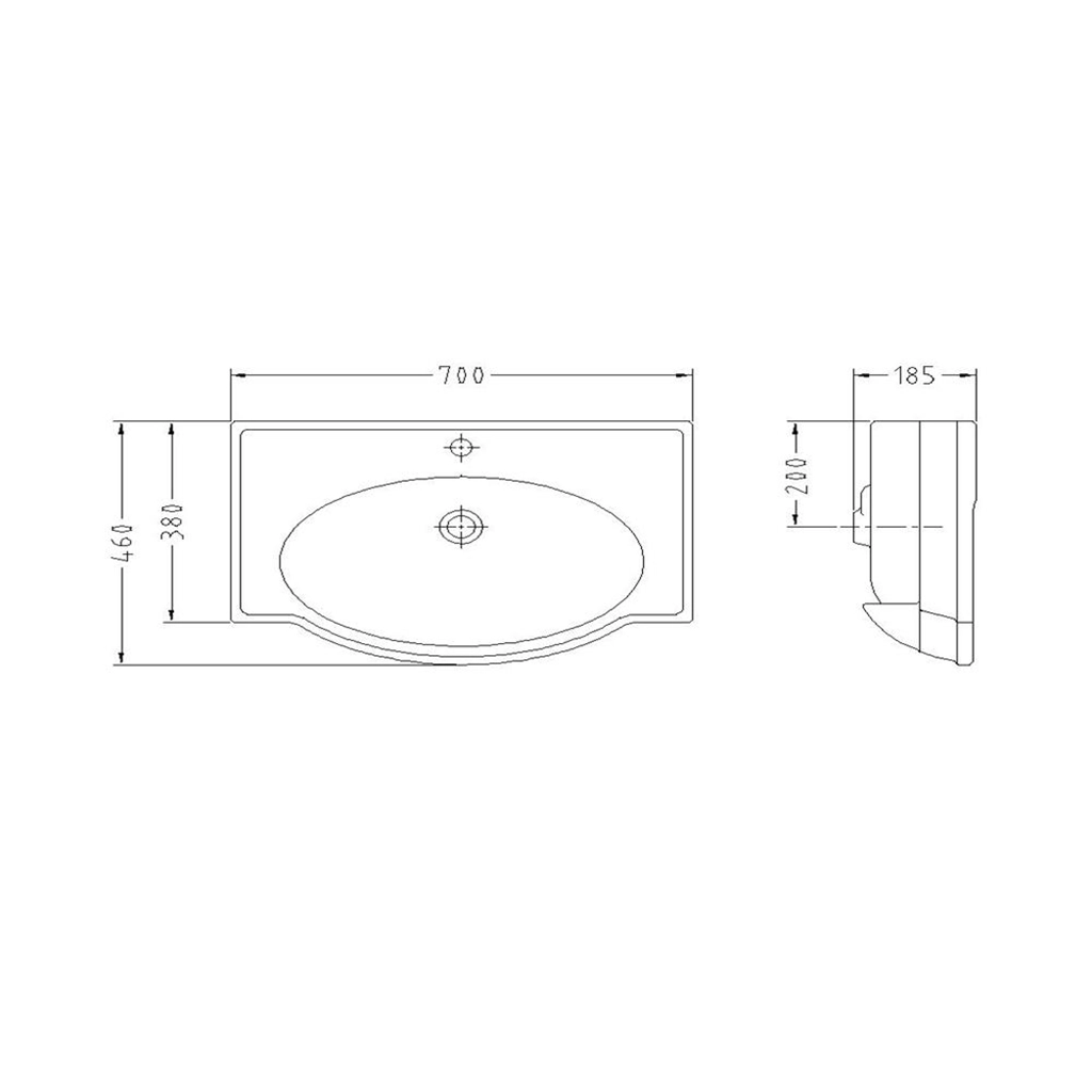 روشویی روکابینتی سینا چینی مدل آرال