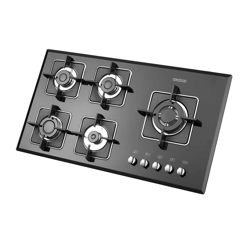 اجاق گاز شیشه ای پنج شعله استیل البرز مدل g-5959 i