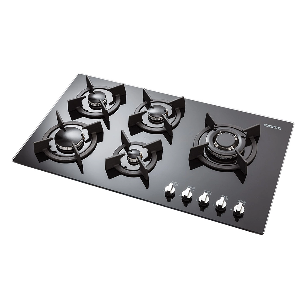 اجاق گاز شیشه ای پنج شعله استیل البرز مدل g-5907
