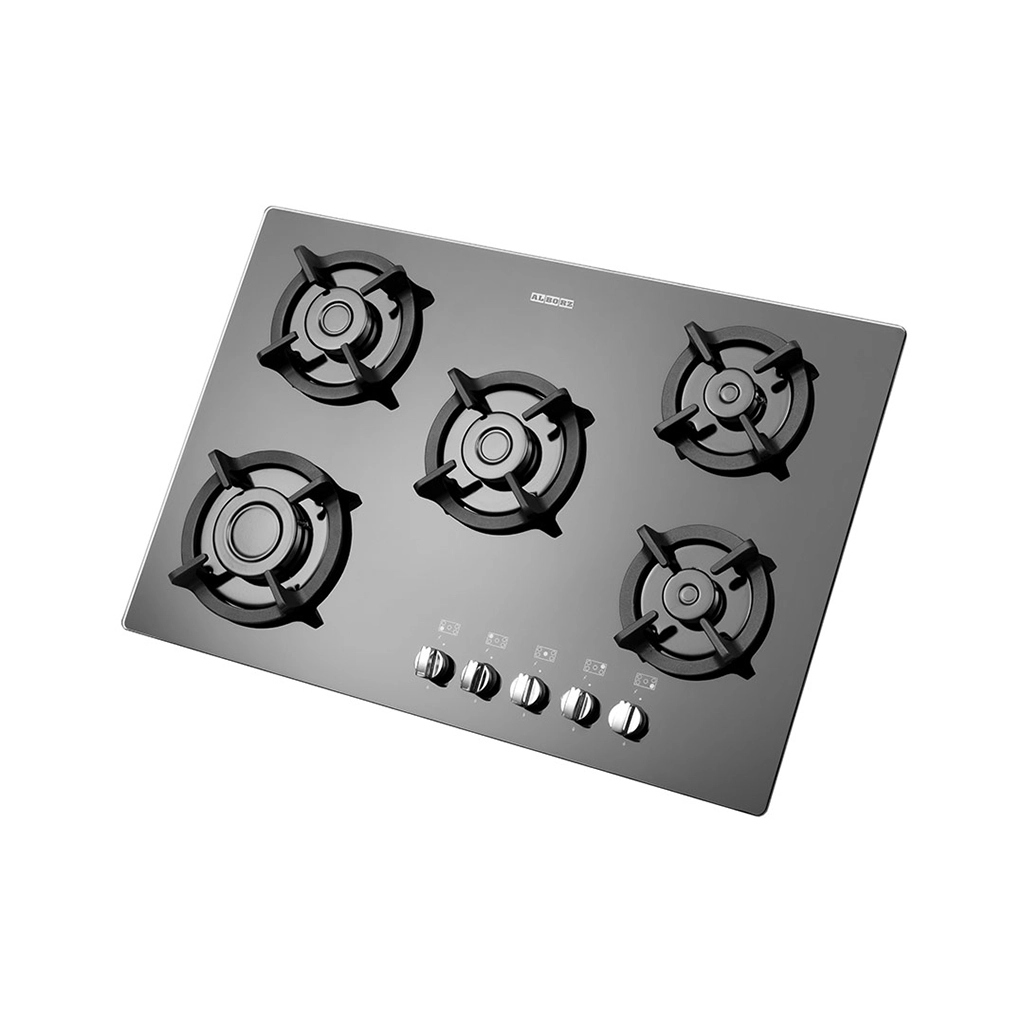 اجاق گاز شیشه ای پنج شعله استیل البرز مدل g- 5703