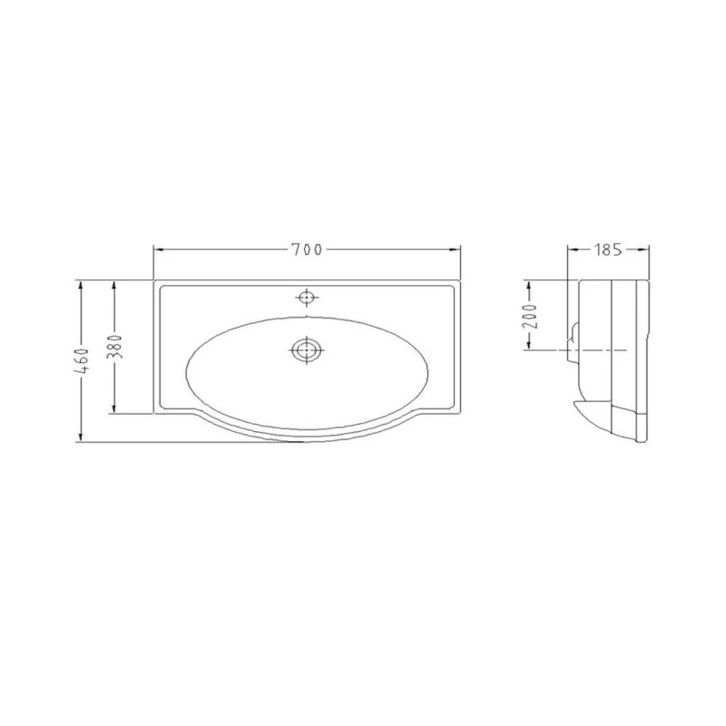 روشویی روکابینتی سینا چینی مدل آرال