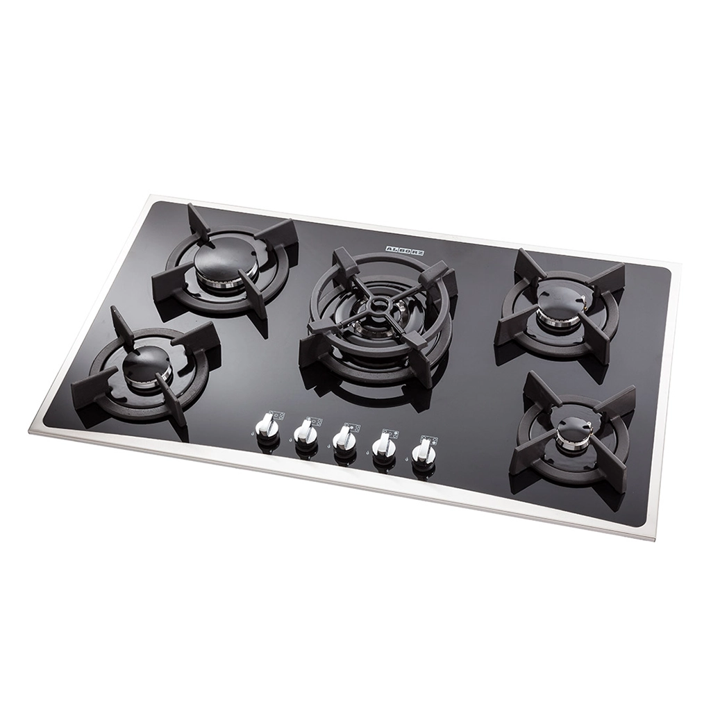 اجاق گاز شیشه ای پنج شعله استیل البرز مدل g-5904s