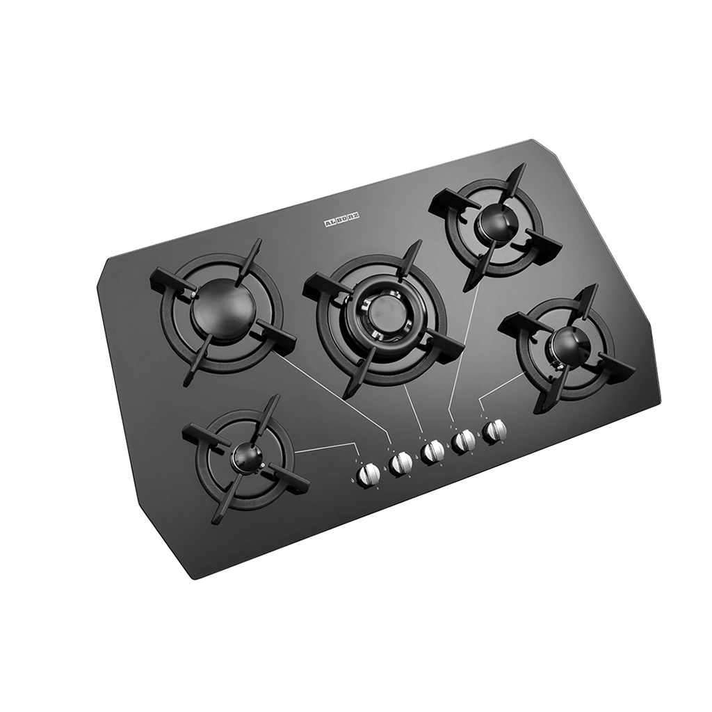 اجاق گاز شیشه ای پنج شعله استیل البرز مدل g-5905