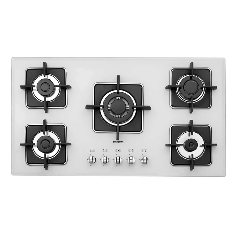 اجاق گاز شیشه ای پنج شعله استیل البرز مدل G_5960 IW