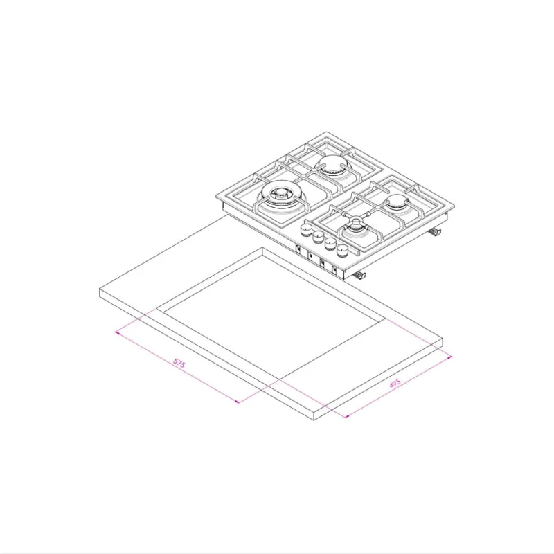 اجاق گاز استیل ایرانی کن مدل s 6401