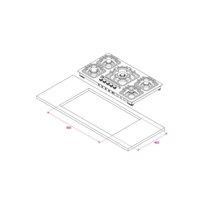 اجاق گاز استیل ایتالیایی کن مدل m 523