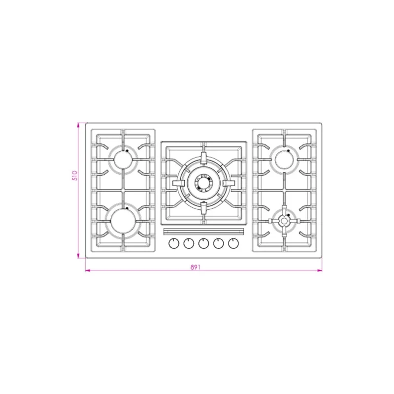 اجاق گاز استیل ایرانی کن مدل s 9505