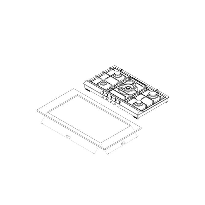 اجاق گاز استیل ایرانی کن مدل sd 9505