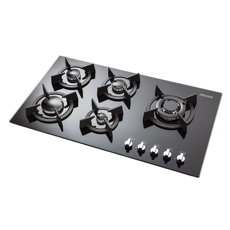 اجاق گاز شیشه ای پنج شعله استیل البرز مدل g_5907
