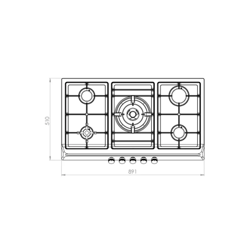 اجاق گاز استیل ایرانی کن مدل sd 9505