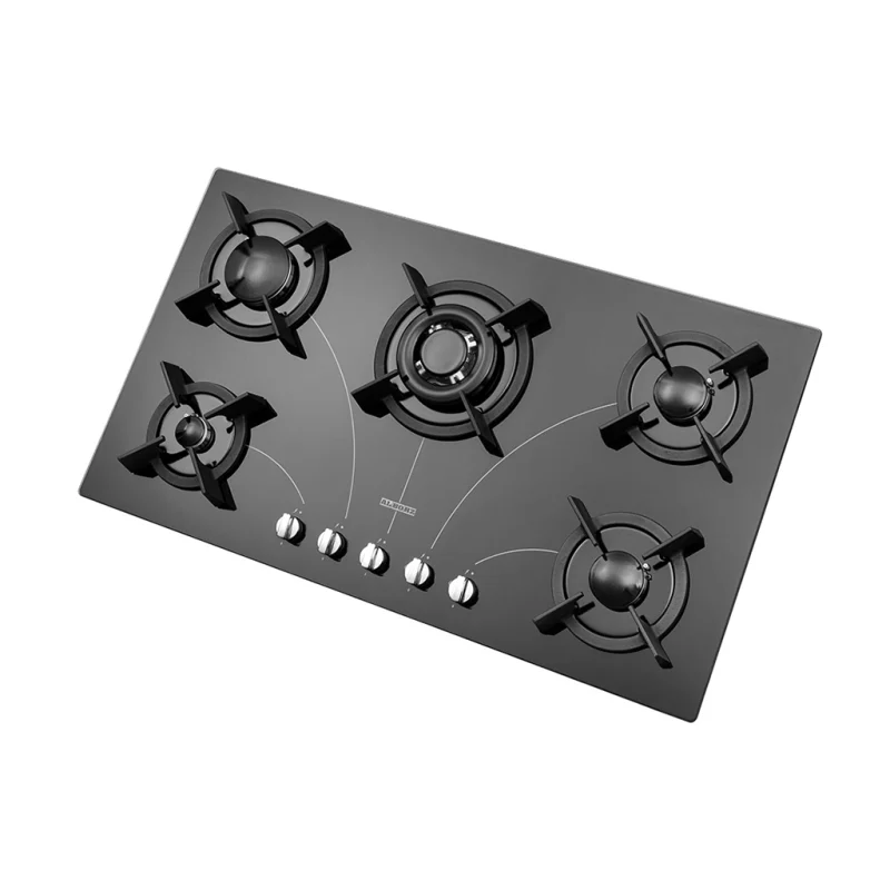 اجاق گاز شیشه ای پنج شعله استیل البرز مدل g_5908