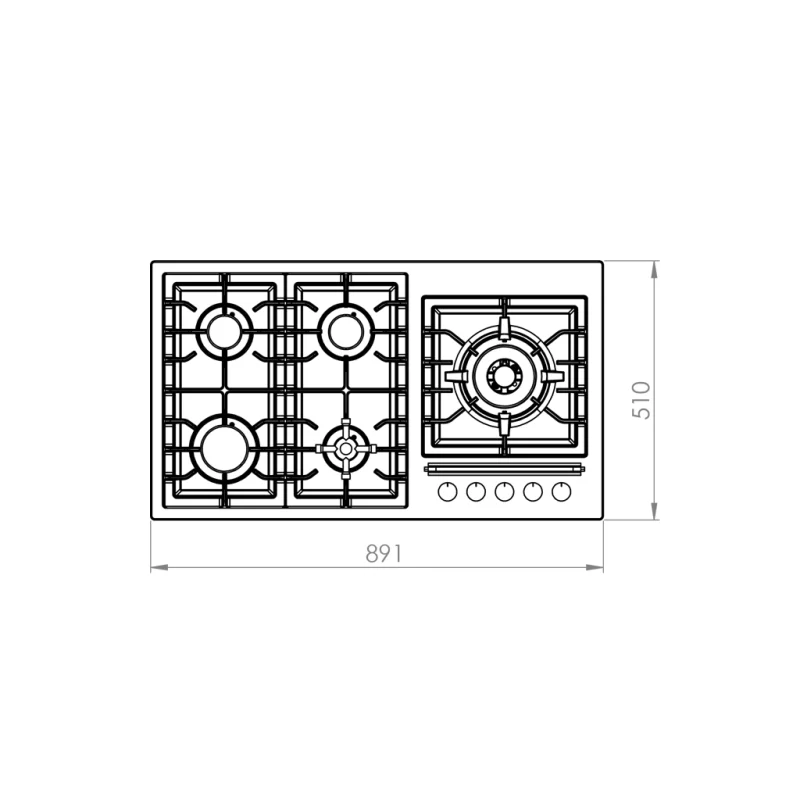 اجاق گاز استیل ایتالیایی کن مدل m 513