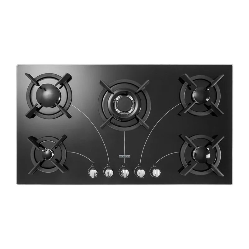 اجاق گاز شیشه ای پنج شعله استیل البرز مدل g_5908