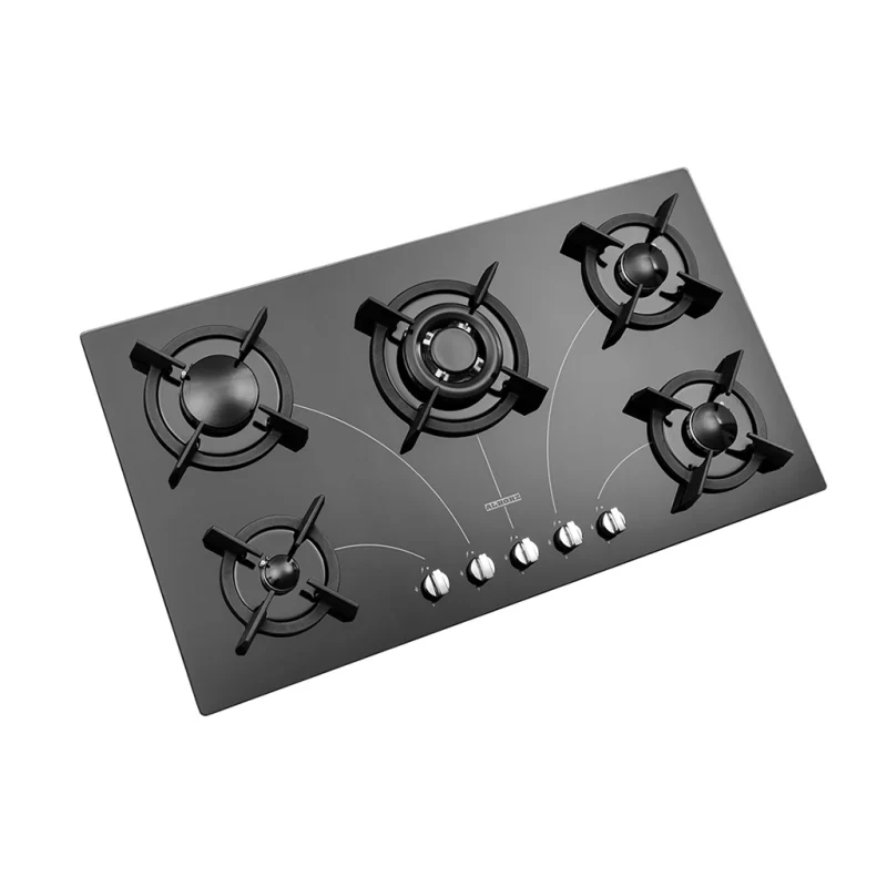 اجاق گاز شیشه ای پنج شعله استیل البرز مدل g_5908