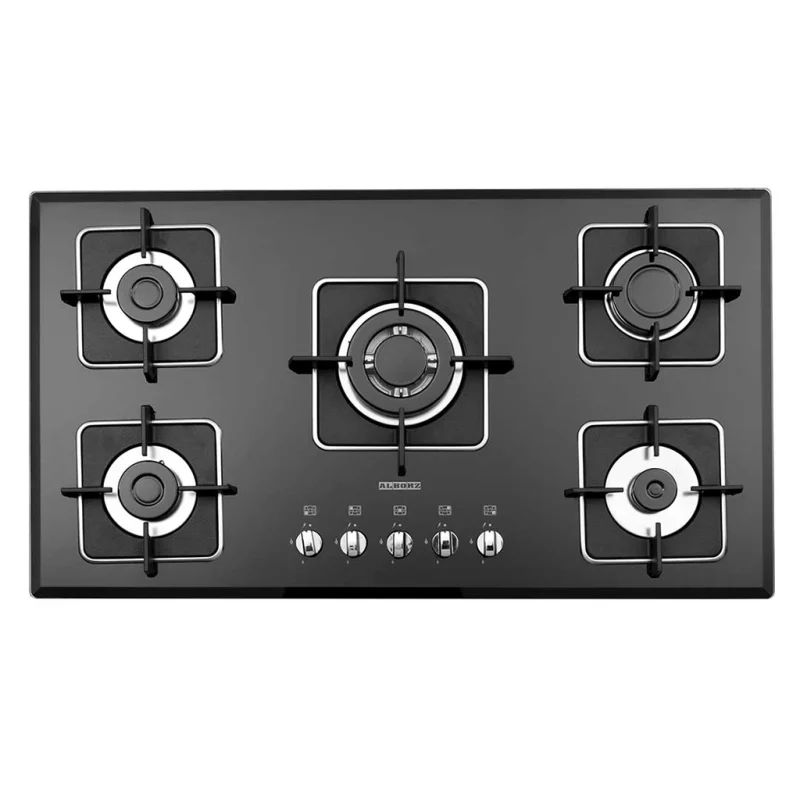 اجاق گاز شیشه ای پنج شعله استیل البرز مدل G_5960I