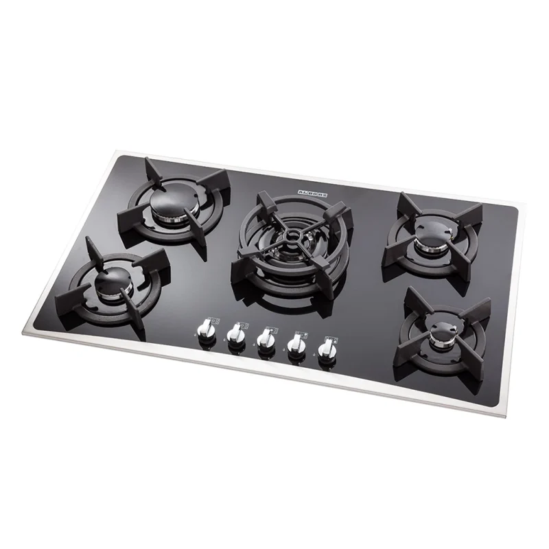 اجاق گاز شیشه ای پنج شعله استیل البرز مدل g_5904s