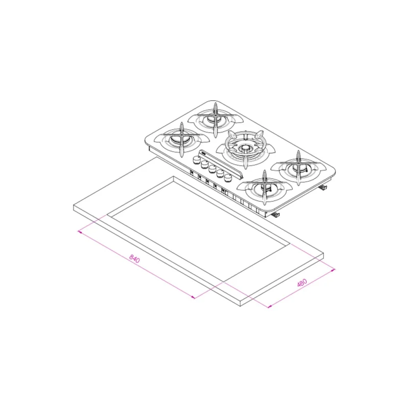 اجاق گاز شیشه ای ایرانی کن مدل lg 503w