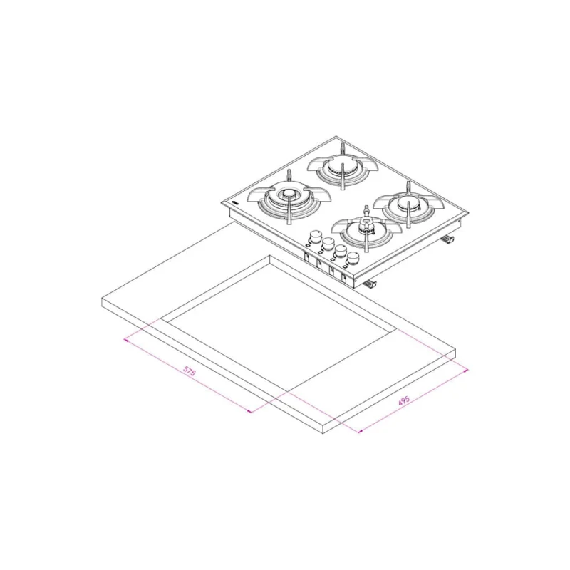 اجاق گاز شیشه ای ایرانی کن مدل LG 6401