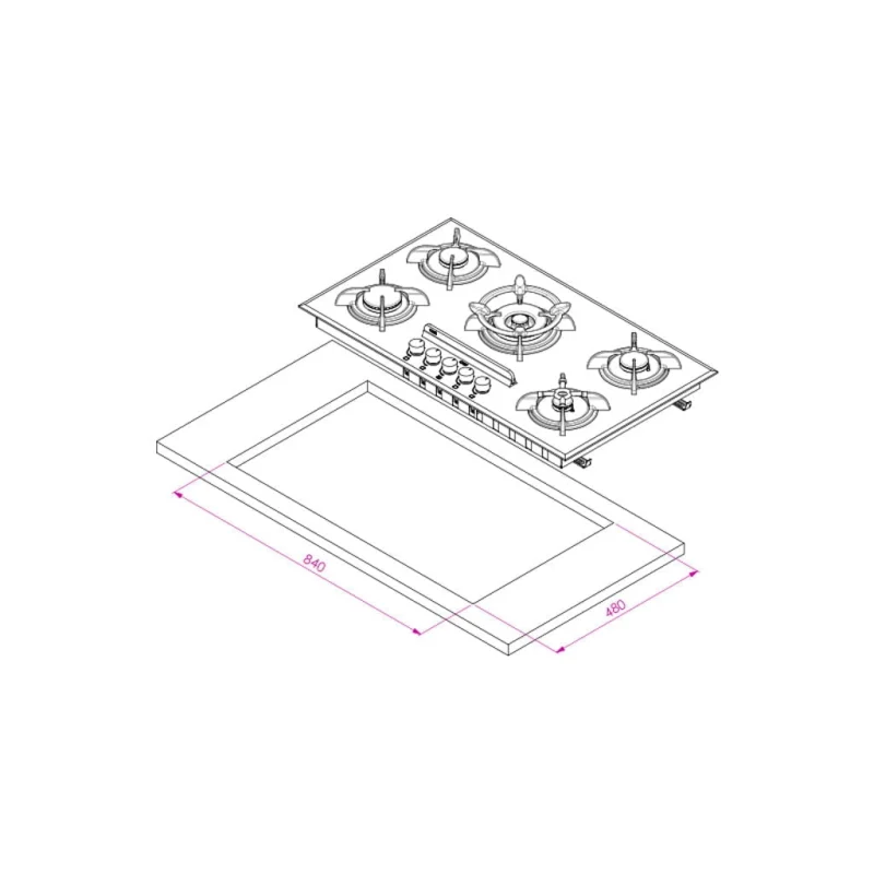 اجاق گاز شیشه ای ایرانی کن مدل LG 8503