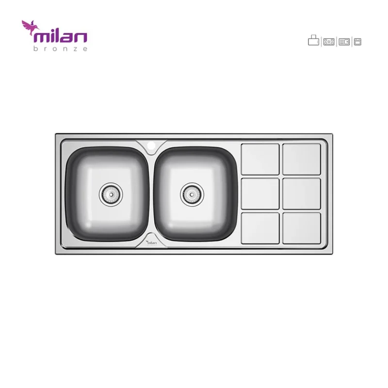 سینک استیل میلان مدل 7012